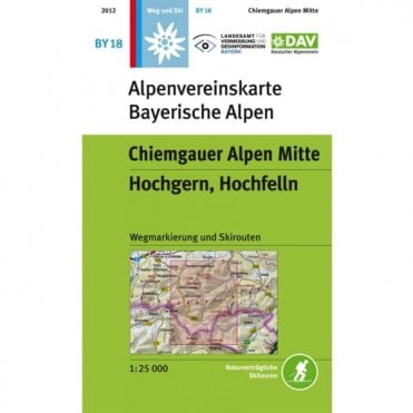 Alpenvereinskarte map BY18: Bavarian Alps, mid - Hochgern, Hochfelln (Hiking, Ski and Snowshoe routes)