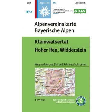 Alpenvereinskarte map BY2: Kleinwalsertal, High Ifen - Aries Stone (Hiking, Ski and Snowshoe routes)
