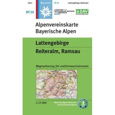 Alpenvereinskarte map BY20: Lattengebirge - Reiteralm (Hiking, Ski and Snowshoe routes)
