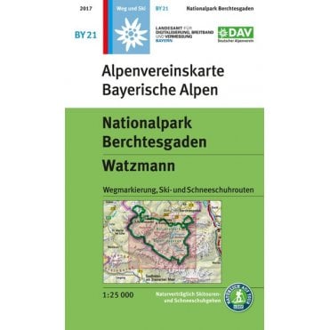 Alpenvereinskarte map BY21: National Park Berchtesgaden - Watzmann (Hiking, Ski and Snowshoe routes)