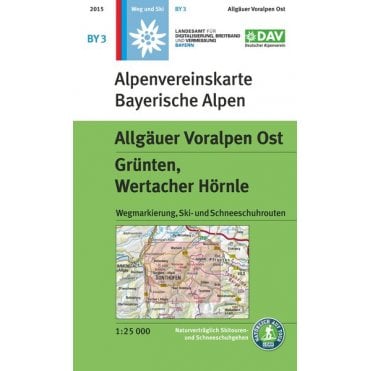 Alpenvereinskarte map BY3: Allgäu region East - Grünten, wertacher hörnle (Hiking, Ski and Snowshoe routes)