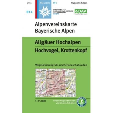 Alpenvereinskarte map BY4: Allgäu Alps - Hochvogel, Krottenkopf (Hiking, Ski and Snowshoe routes)