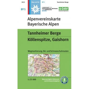 Alpenvereinskarte map BY5: Tannheimer Mountains - Köllenspitze, Gaishorn (Hiking, Ski and Snowshoe routes)