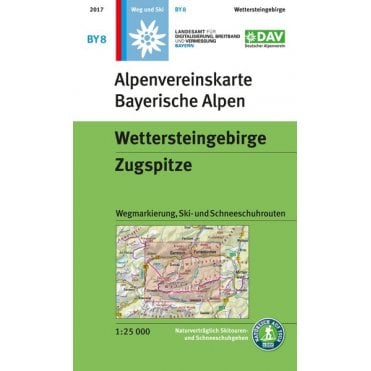 Alpenvereinskarte map BY8: Wettersteingebirge - Zugspitze (Hiking, Ski and Snowshoe routes)