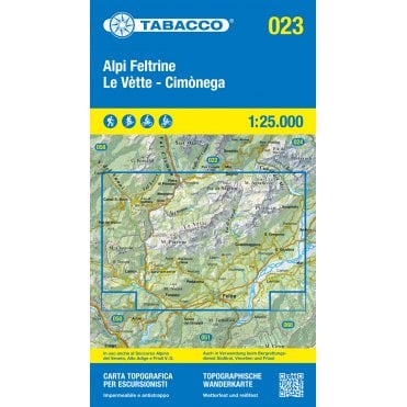 Alpi Feltrine / Le Vette / Cimonega | Tabacco, map 023
