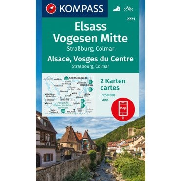 Alsace, Central Vosges (2 map set) | Kompass hiking map 2221