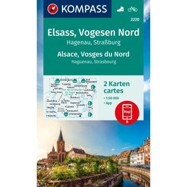 Alsace, Northern Vosges (2 map set) | Kompass hiking map 2220