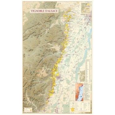 Alsace Region Wine Paper Wall Map 9906