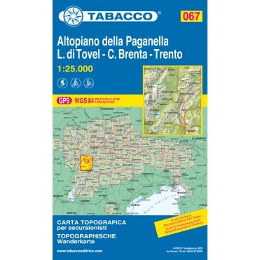 Altopiano della Paganella / C. Brenta / Lago di Tovel | Tabacco, map 067