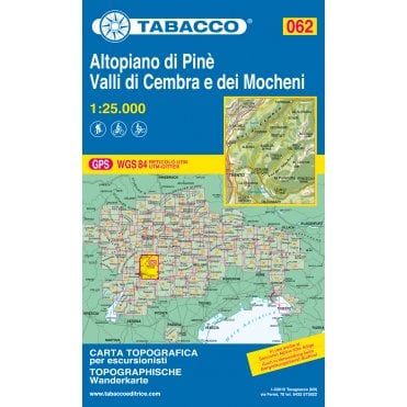 Altopiano di Pinè / Valli di Cembra e dei Mocheni | Tabacco, map 062