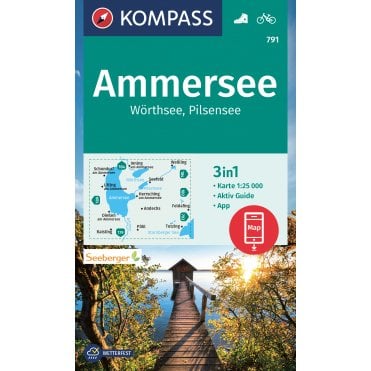 Ammersee, Worthsee, Pilsensee | Kompass hiking map 791