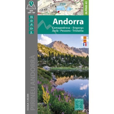 Andorra - Comapedrosa - Engorgs - Juclar - Pessons - Tristaina Hiking map