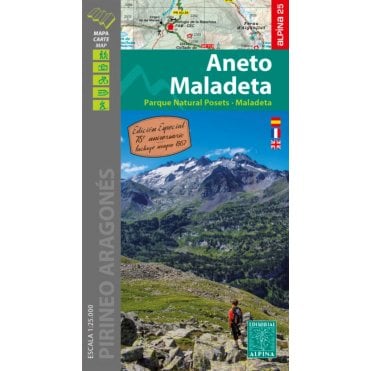 Aneto - Maladeta (Vall de Benasque). Hiking map & guide