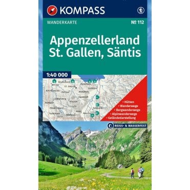 Appenzell, St. Gallen, Santis | Kompass hiking map 112