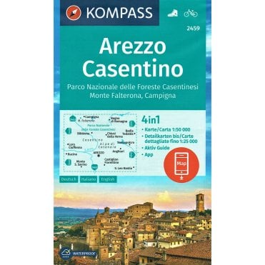 Arezzo, Casentino, the National Park of Casentino Forests, Monte Falterona, Campigna | Kompass hiking map 2459
