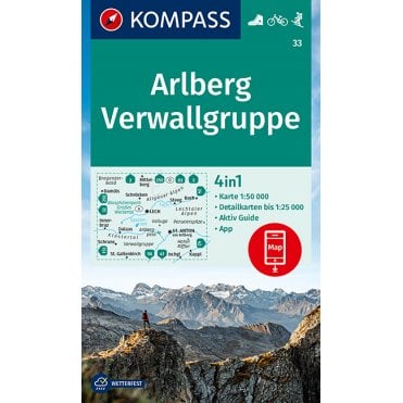 Arlberg, Verwall | Kompass hiking map 33