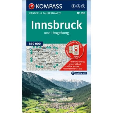 Around Innsbruck (2 map set) | Kompass hiking map 290
