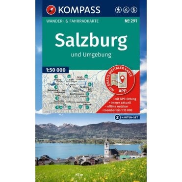 Around Salzburg (2 map set) | Kompass hiking map 291