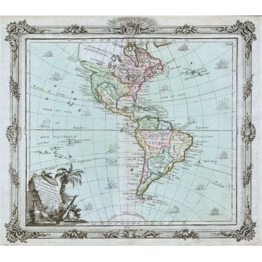 Brion de la Tour Map of North America and South America (176