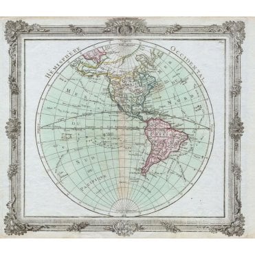 Brion de la Tour Map of the Western Hemisphere (1764)