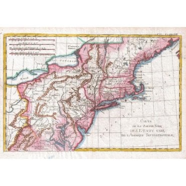 Raynal and Bonne Map of Northern United States (1780)