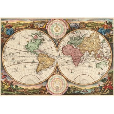 Stoopendaal Map of the World in two Hemispheres (1730)
