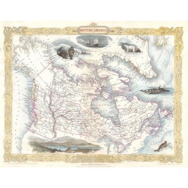 Tallis Map of Canada or British America with Oregon (1849)