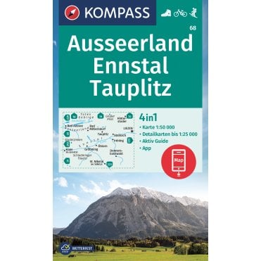 Ausseerland, Ennstal, Tauplitz | Kompass hiking map 68