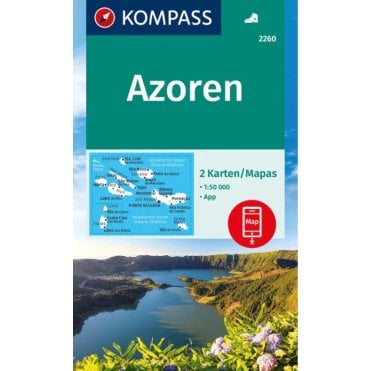 Azores (2 map set) | Kompass hiking map 2260