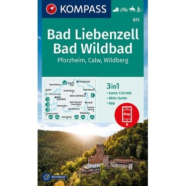 Bad Liebenzell, Bad Wildbad | Kompass hiking map 873