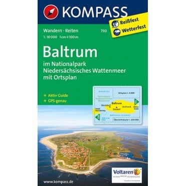 Baltrum in Lower Saxon Wadden Sea National Park | Kompass hiking map 730