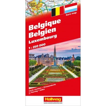 Belgium / Luxembourg road map with distance table