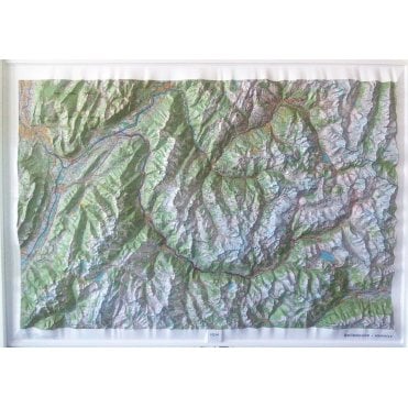 Belledonne and Vanoise 3D relief Wall map