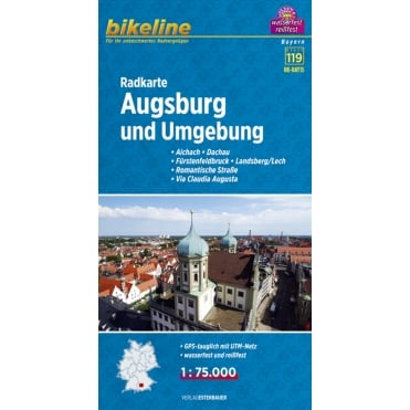 Bikeline Map: Augsburg and surroundings Cycling Map