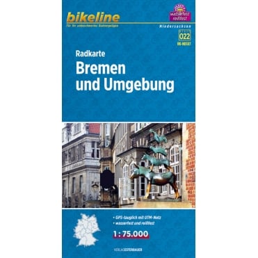 Bikeline Map: Bremen and surroundings Cycling Map
