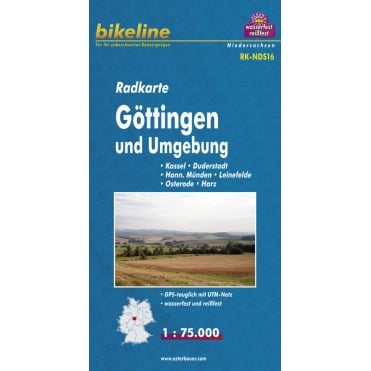 Bikeline Map: Gottingen and surroudings Cycling Map