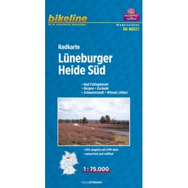 Bikeline Map: Luneburger - Heide South Cycling Map