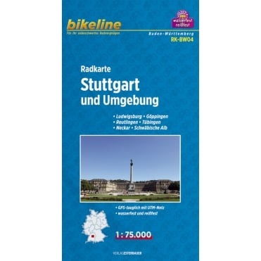 Bikeline Map: Stuttgart and surroundings Cycling Map