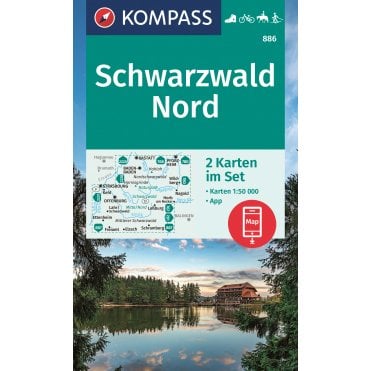 Black Forest (North - 2 map set) | Kompass hiking map 886