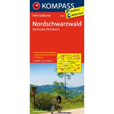 Black Forest, Northern Black Forest | Kompass cycling map 3094