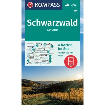 Black Forest (Total - 4 map set) | Kompass hiking map 888