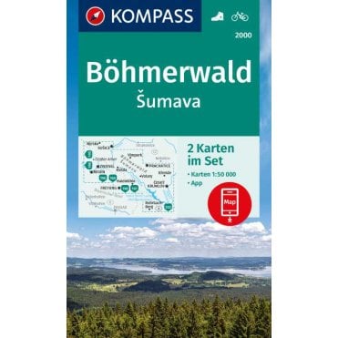 Bohmerwald Sumava (2 map set) | Kompass hiking map 2000