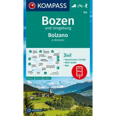Bolzano and Environs | Kompass hiking map 154