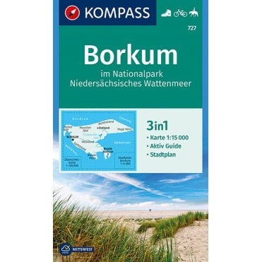 Borkum in Lower Saxon Wadden Sea National Park | Kompass hiking map 727
