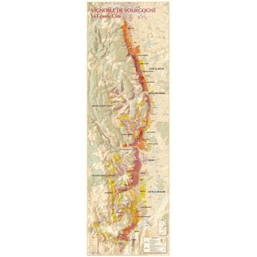 Bourgogne Wine Paper Wall Map 9904