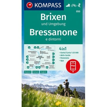 Brixen and surroundings Bressanone & Surroundings | Kompass hiking map 50