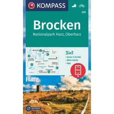 Brocken, Harz National Park, the Upper Harz 1: 25T | Kompass hiking map 455