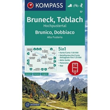 Brunico / Dobbiaco / Hochpustertal, Brunico / Dobbiaco / Alta Pusteria | Kompass hiking map 57