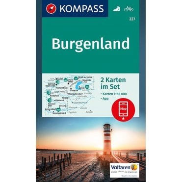 Burgenland (2 map set) | Kompass hiking map 227