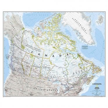 Canada Political Wall Map (38 x 32 inches)